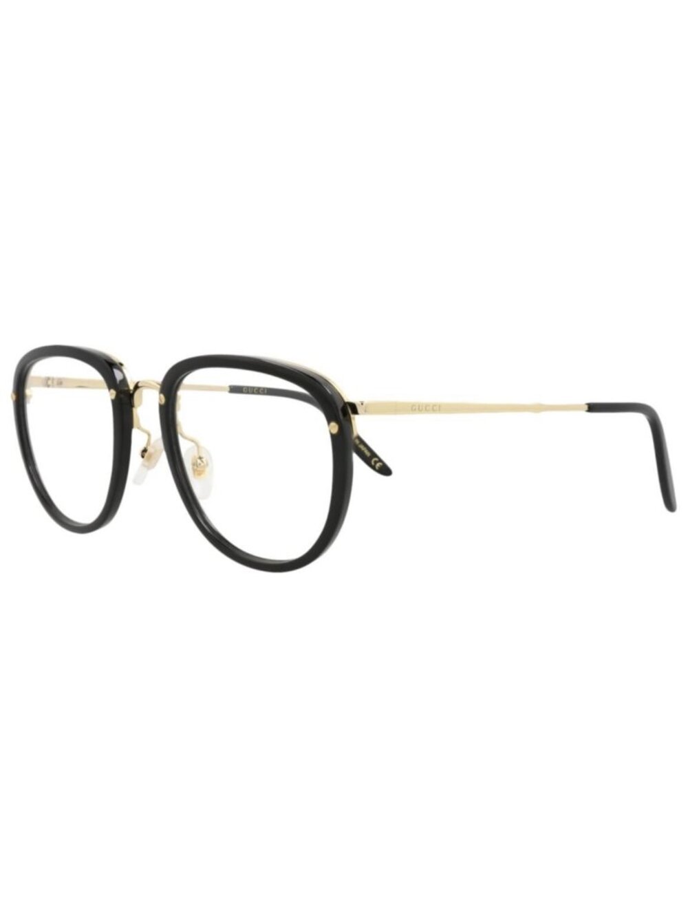 New Gucci Mens Square/Rectangle Black Gold Transparent Fashion Designer Eyeglass